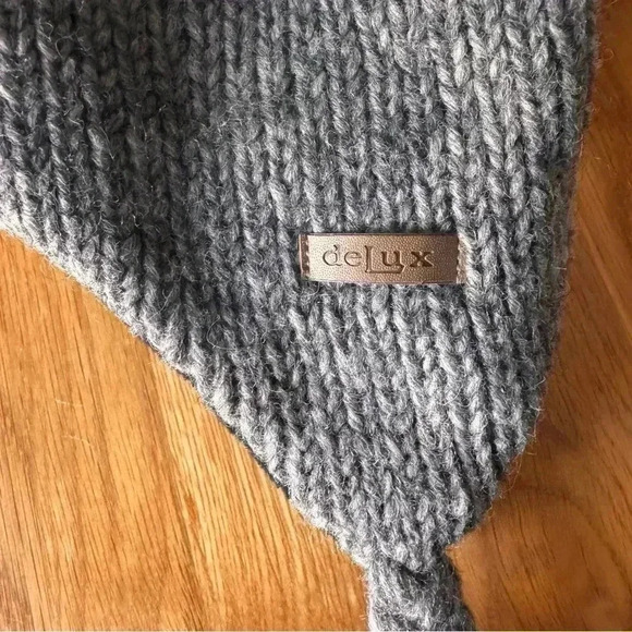 deLux Wool Donkey Hand Made in Nepal Knit Hat Fleece Lined - Picture 3 of 10